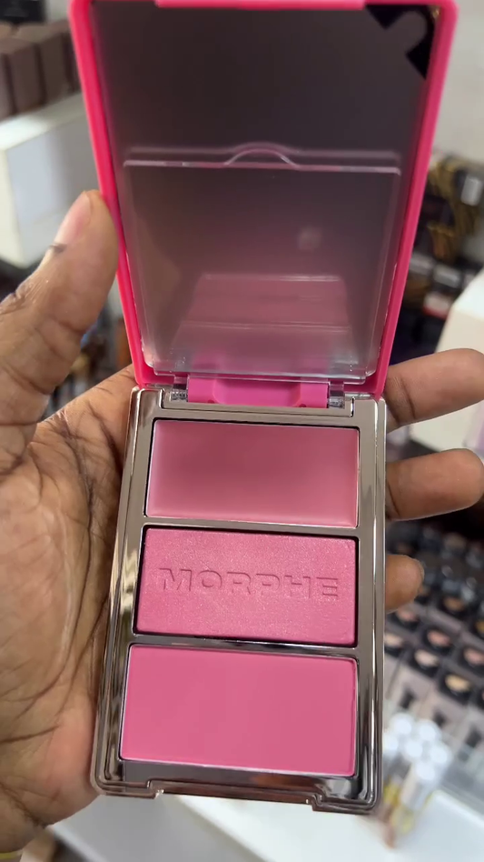 Morphe Blush and Lip Tint Duo – Compact Palette with Shimmery Pink Blush and Rich Pink Lip Color for a Radiant, On-the-Go Look