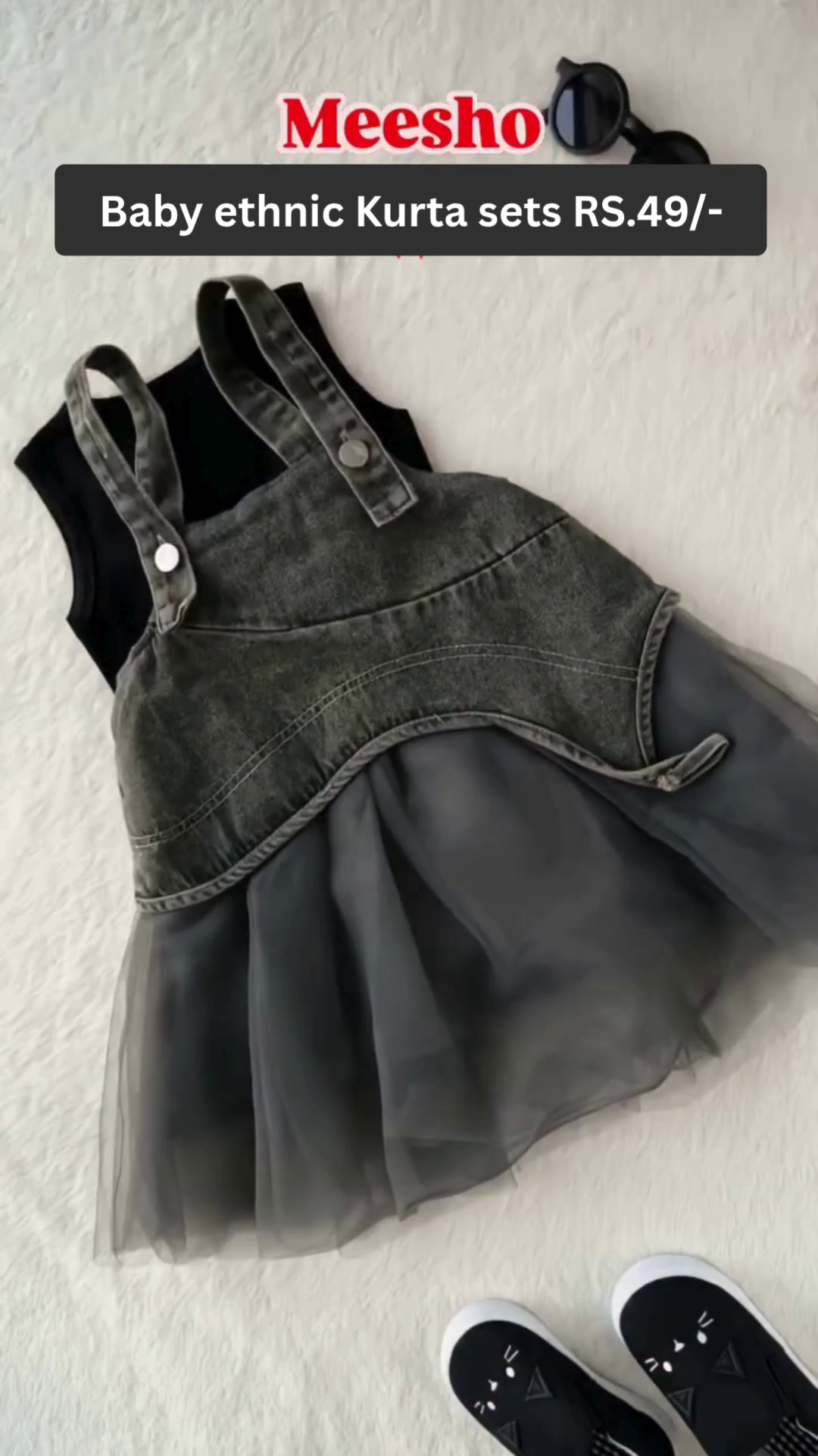 Trendy Baby Denim and Tulle Frock Sets – Stylish Western Dresses with Jackets and Skirt Combos for Girls