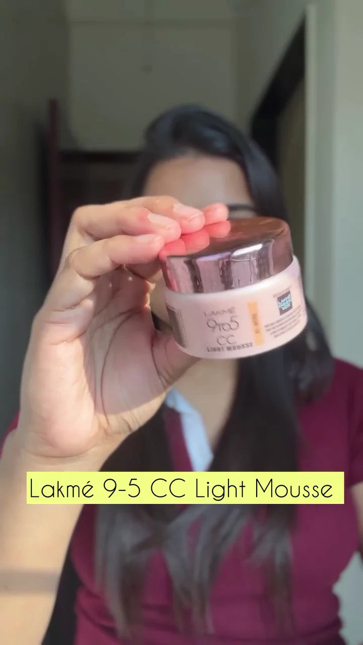 Lakmé 9 to 5 CC Light Mousse – Lightweight Coverage with Smooth Finish, Perfect for Daily Wear