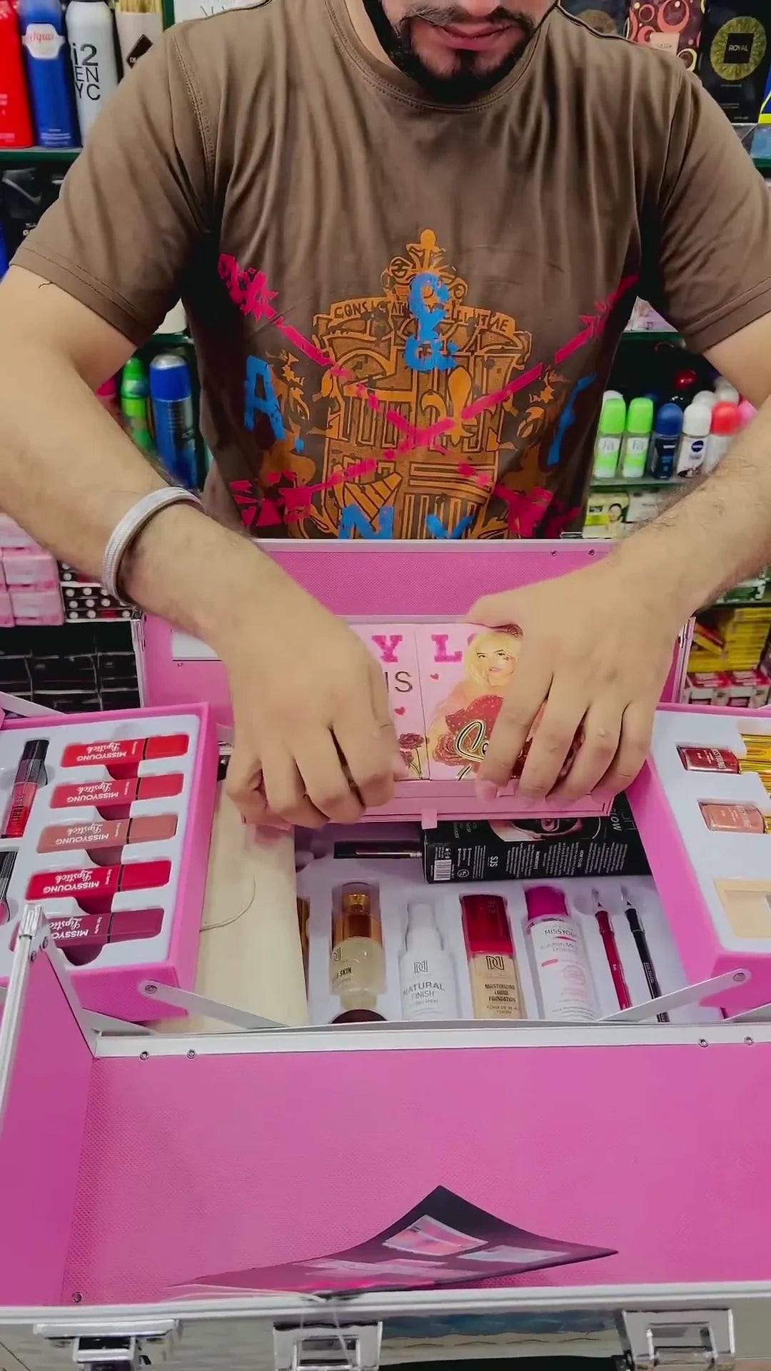 Premium Makeup Kit in Travel Case with Lipsticks Foundation Primer Compact Brushes and Complete Makeup Essentials for Professional and Personal Use