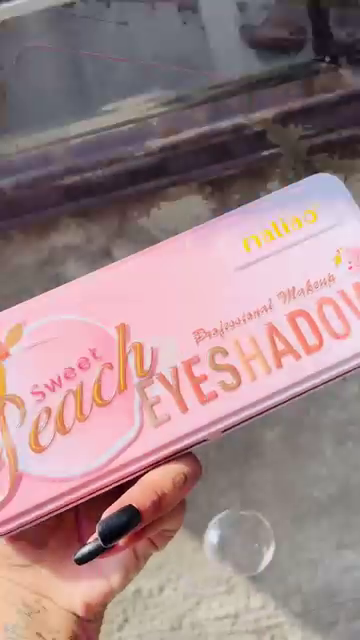 Peach 12-Color Eyeshadow Palette – Highly Pigmented Matte & Shimmer Shades in Warm Peachy, Nude, and Bold Glitter Tones