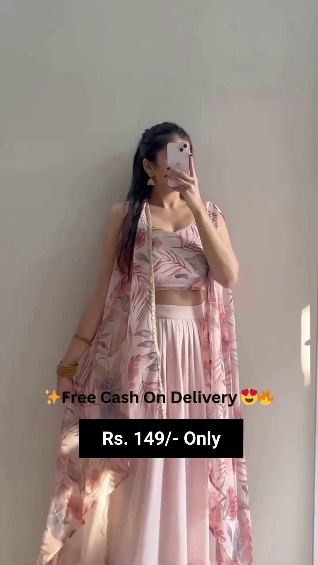 Stylish Women’s Ethnic Co-ord Set with Embroidered & Printed Crop Top, Flowy Palazzo Pants and Matching Dupatta Available in White, Pastel Pink and Light Green Colors
