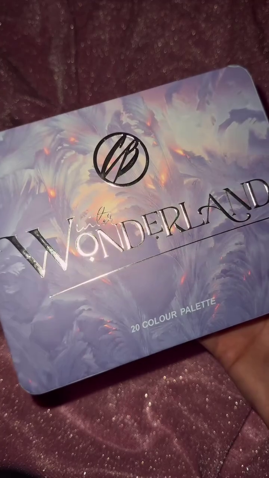 Winter Inspired 20 Color Eyeshadow Palette with Matte, Shimmer and Glitter Shades in Cool Blue, Purple, Green and Silver Tones