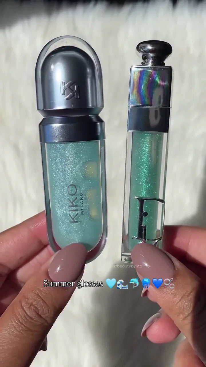 Shimmering Aqua Blue Summer Lip Gloss Duo – Hydrating, High-Shine Gloss with Sparkling Finish for a Fresh Ocean-Inspired Look