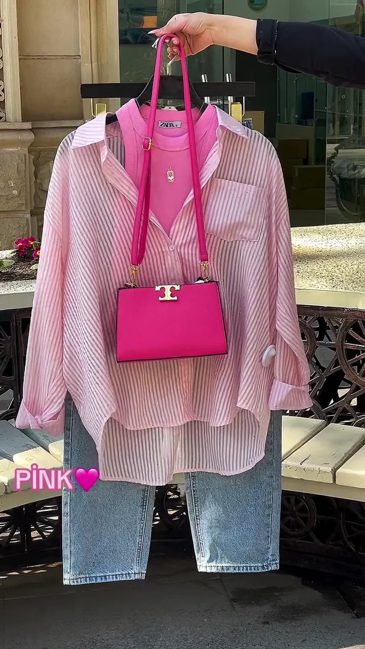Trendy Pink Layered Shirt Set with Jeans