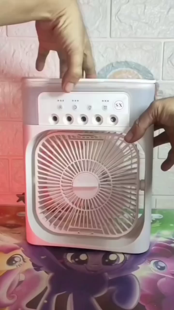 Multifunctional Portable Mini Air Cooler Fan with Adjustable Speed Settings, Built-In LED Indicators, Water Tank Cooling, and Compact Handle Design – Ideal for Home, Office, or Personal Use