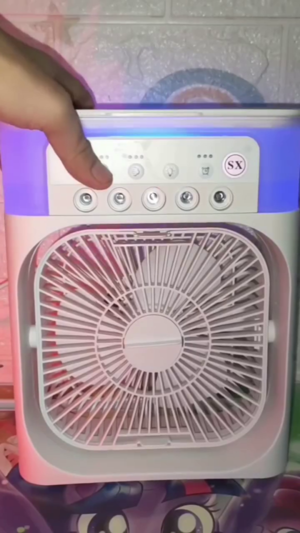 Multifunctional Portable Mini Air Cooler Fan with Adjustable Speed Settings, Built-In LED Indicators, Water Tank Cooling, and Compact Handle Design – Ideal for Home, Office, or Personal Use - Image 3