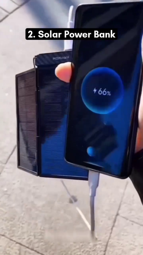 Portable Foldable Solar Power Bank with High-Efficiency Solar Panels and Dual USB Output – Ideal for Outdoor Activities, Emergency Charging, and Travel – Lightweight, Compact, and Eco-Friendly Charger Compatible with All Smartphones and Devices - Image 3