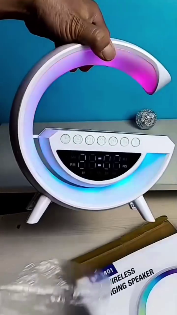 Modern RGB LED Night Light Clock with Wireless Phone Charging, Bluetooth Speaker, Alarm Clock, Sleep Timer & Touch Control – Multi-Function Decorative Bedside Lamp for Bedroom, Office, or Living Room - Image 3