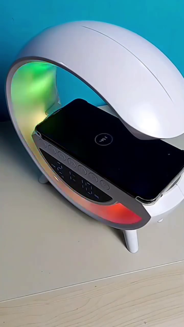 Modern RGB LED Night Light Clock with Wireless Phone Charging, Bluetooth Speaker, Alarm Clock, Sleep Timer & Touch Control – Multi-Function Decorative Bedside Lamp for Bedroom, Office, or Living Room - Image 2